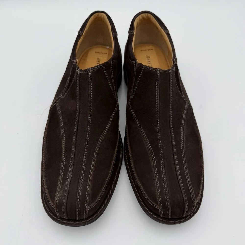Johnston & Murphy Chocoate Brown sheepskin slip-on loafers Mens 8.5 20-7462 shoe